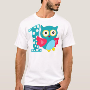 第1誕生日ハッピーフクロウ Tシャツ