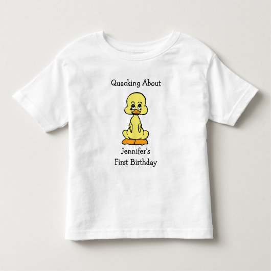 第1誕生日ハッピーリトルイエローアクリング トドラーTシャツ (正面)