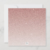 第1誕生日バラ金ゴールドグリッターフォト招待状 招待状 (裏面)