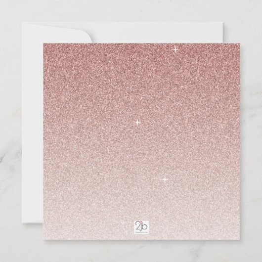 第1誕生日バラ金ゴールドグリッターフォト招待状 招待状 (裏面)