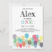 第1誕生日バルーンパーティの招待状 招待状 (正面)