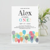 第1誕生日バルーンパーティの招待状 招待状 (スタンド正面)