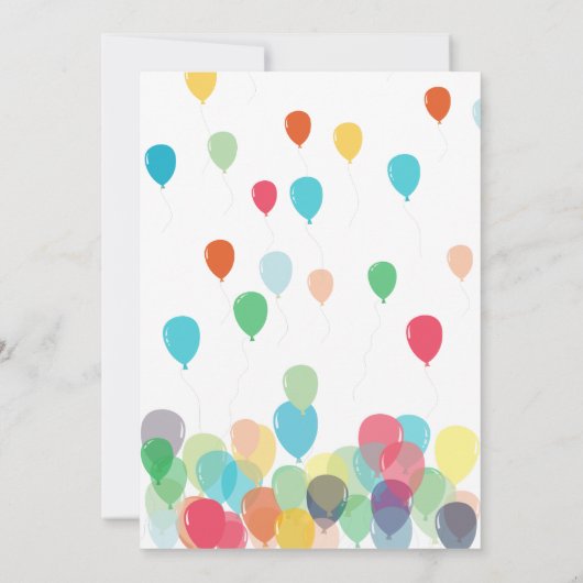 第1誕生日バルーンパーティの招待状 招待状 (裏面)