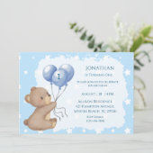 第1誕生日バルーンベア招待状 招待状 (スタンド正面)