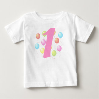 第1誕生日バルーンベビーTシャツ ベビーTシャツ