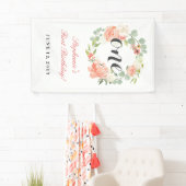 第1誕生日ピンクフローラリースワンバナー 横断幕 (インサイチュ)