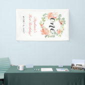 第1誕生日ピンクフローラリースワンバナー 横断幕 (トレードショー)