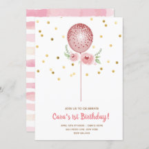 第1誕生日ピンク&金ゴールドバルーン