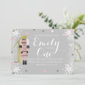 第1誕生日フォイル1くるみ割り雪 招待状 (スタンド正面)