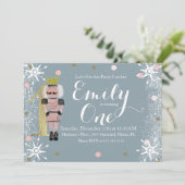 第1誕生日フォイル1くるみ割り雪 招待状 (スタンド正面)