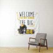 第1誕生日フォト白黒イエローウェルカム タペストリー (インサイチュ)