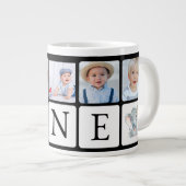 第1誕生日フォト誕生日マグカップ ジャンボコーヒーマグカップ (正面右)