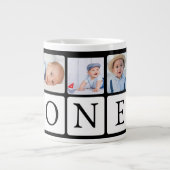第1誕生日フォト誕生日マグカップ ジャンボコーヒーマグカップ (正面)