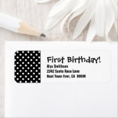 第1誕生日ブラック水玉模様LA18 ラベル (インサイチュ)