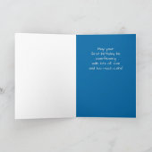 第1誕生日ブルーケーキとキャンドル カード (内部)