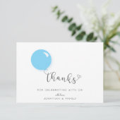 第1誕生日ブルーバルーンサンキューカード サンキューカード (スタンド正面)