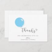 第1誕生日ブルーバルーンサンキューカード サンキューカード (正面/裏面)