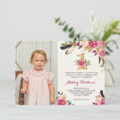 第1誕生日ボホフェザー第1フローラ招待状 招待状 (スタンド正面)