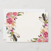 第1誕生日ボホフェザー第1フローラ招待状 招待状 (裏面)