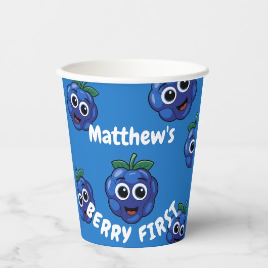 第1誕生日ボーイブルーベリー1st 紙コップ (正面)