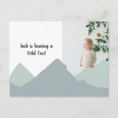 第1誕生日マウンテン招待状フォトポストカード ポストカード (正面)