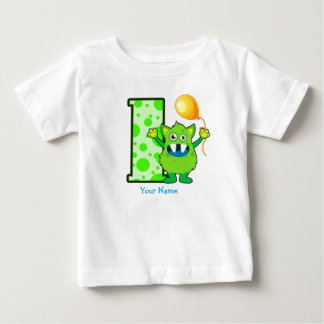 第1誕生日モンスターのカスタム ベビーTシャツ