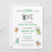 第1誕生日ラブバグ写真招待状 招待状 (正面)