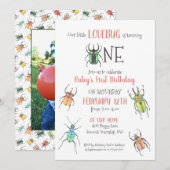 第1誕生日ラブバグ写真 招待状 (正面/裏面)