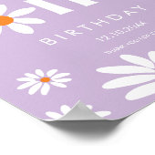 第1誕生日ラベンダーグルービーデイジー花模様へようこそ ポスター (角)