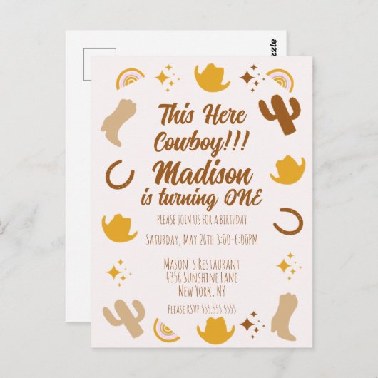 第1誕生日レインボーズロデオスグルーヴィー誕生日 ポストカード (正面/裏面)