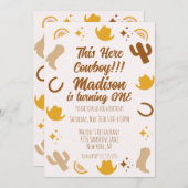 第1誕生日レインボーズロデオスグルーヴィー誕生日 招待状 (正面/裏面)