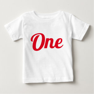 第1誕生日レッドベビーTシャツ ベビーTシャツ