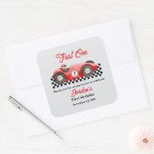 第1誕生日レッドレースカーファーストワン スクエアシール (封筒)