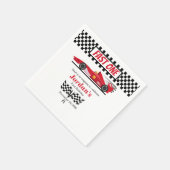 第1誕生日レッドレースカーファーストワン スタンダードカクテルナプキン (角)