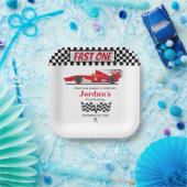 第1誕生日レッドレースカーファーストワン ペーパープレート (パーティー)