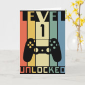 第1誕生日レベル1のロック解除男の赤ちゃん カード (黄色い花)