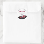 第1誕生日レースカー ラウンドシール (バッグ)