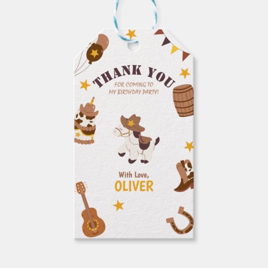 第1誕生日ロデオボーイ1stサンキューカウボーイ ギフトタグ (正面)