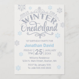第1誕生日冬オンダーランドシルバースノーフレークB 招待状