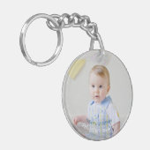 第1誕生日周年記念カスタム写真テンプレート キーホルダー (正面左)