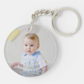 第1誕生日周年記念カスタム写真テンプレート キーホルダー (裏面)