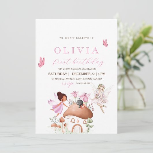 第1誕生日妖精パーティーガーデンピクシーガールズ 招待状 (スタンド正面)