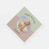 第1誕生日射撃、 発砲スターグリーンブラウン スタンダードランチョンナプキン (角)