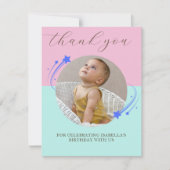 第1誕生日射撃、 発砲スターサンキューカード サンキューカード (正面)