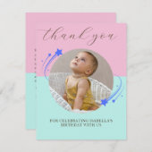 第1誕生日射撃、 発砲スターサンキューカード サンキューカード (正面/裏面)