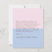 第1誕生日射撃、 発砲スターサンキューカード サンキューカード (裏面)