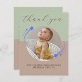 第1誕生日射撃、 発砲スターサンキューカード サンキューカード (正面/裏面)