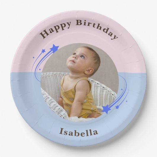 第1誕生日射撃、 発砲星 ペーパープレート (正面)