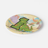 第1誕生日恐竜カスタムパーティー ペーパープレート (アングル)