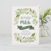 第1誕生日招待状グリーンバナー自然 招待状 (スタンド正面)